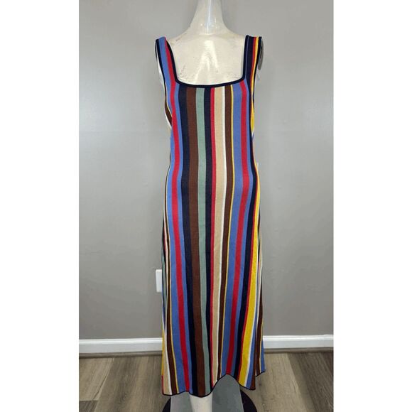 STAUD Katie Market Stripe Midi-Dress Size XL $295 - Picture 10 of 12